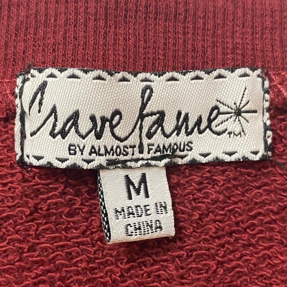 Crave Fame Burgundy Knit Long Sleeve V Neck Cotton Sweater Medium M - Picture 3 of 11